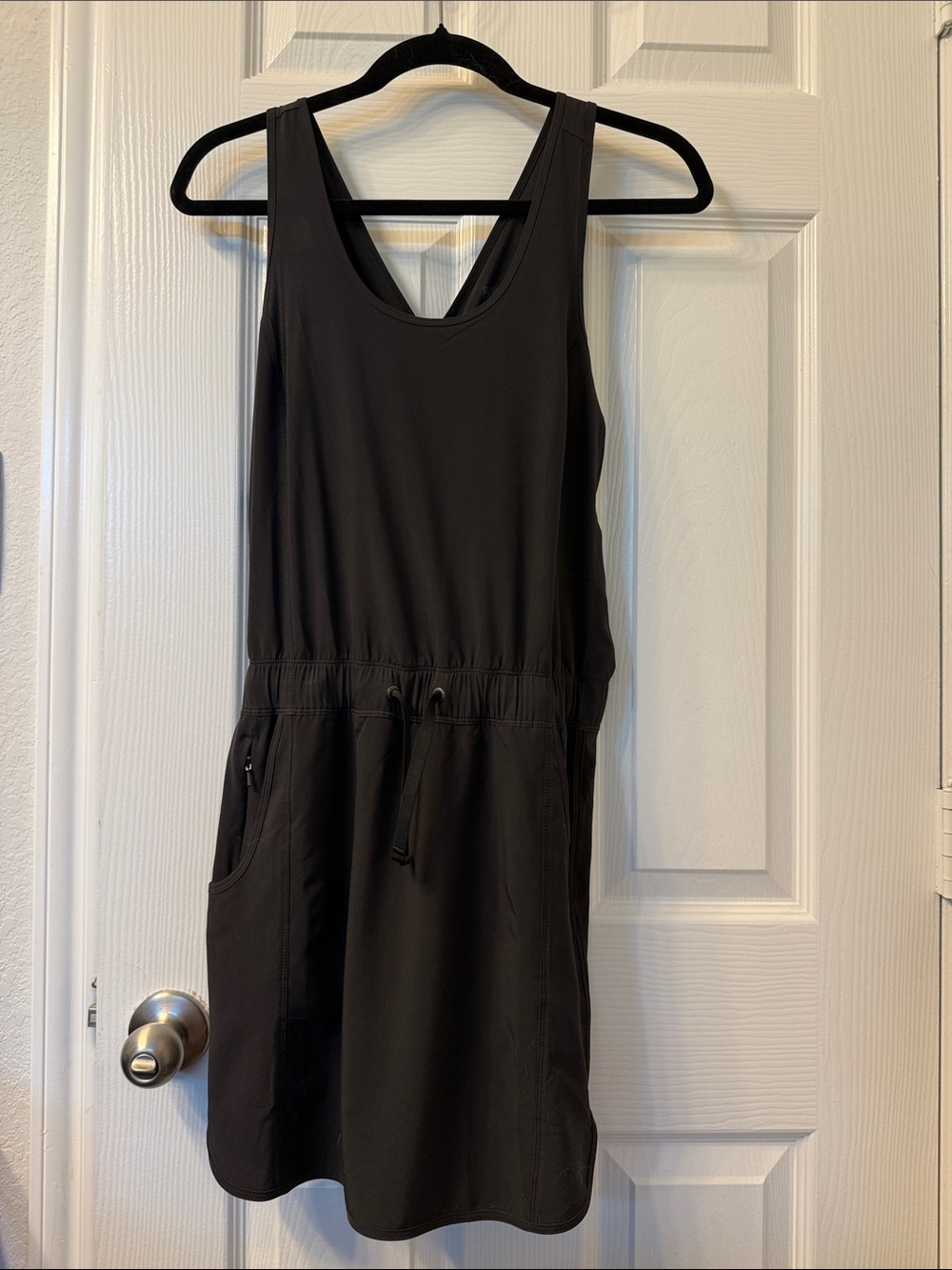 Patagonia Black Sleeveless Drawstring Waist Dress